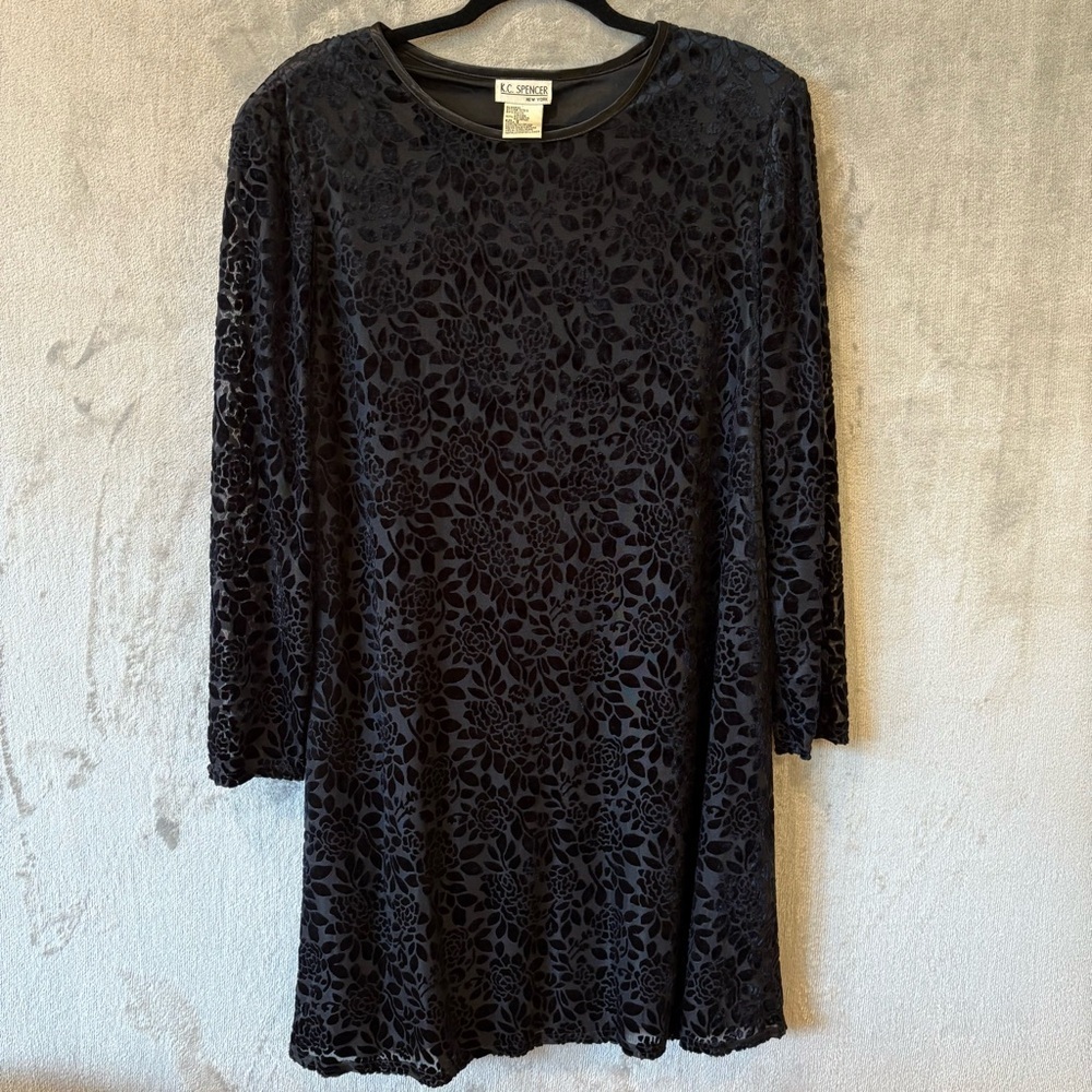 Velvet Dark Romantic Whimsigoth Emo Midi Dress Sz 16